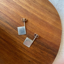 Load image into Gallery viewer, 3D Square Earrings | made from recycled silver
